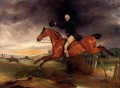 Sr. George Marriott en su cazador de bahía tomando un caballo de cerca John Ferneley Snr